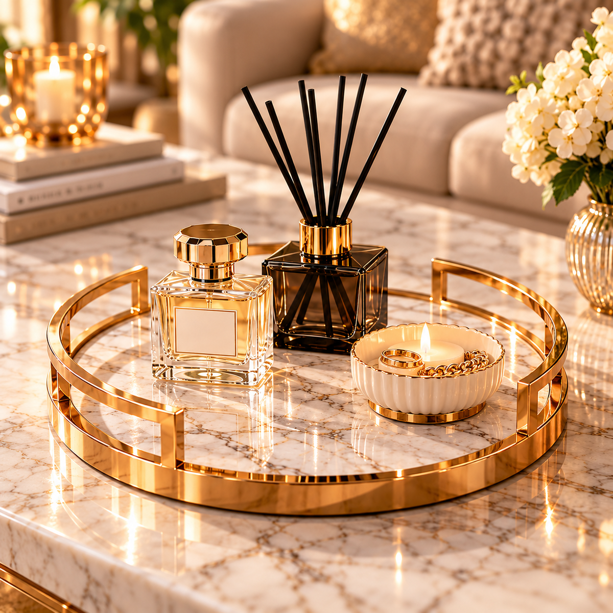 Luvaniq Marble Decorative Tray